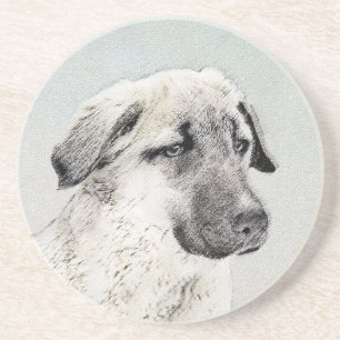Anatolische Hirtenmalerei - Originelle Hundekunst Getränkeuntersetzer