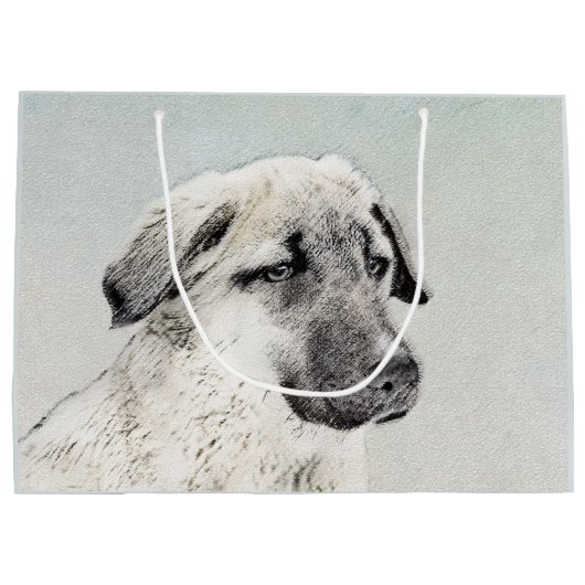 Anatolische Hirtenmalerei - Originelle Hundekunst Große Geschenktüte (Rückseite)