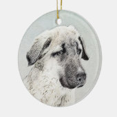 Anatolische Hirtenmalerei - Originelle Hundekunst Keramikornament (Links)