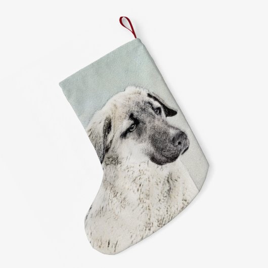 Anatolische Hirtenmalerei - Originelle Hundekunst Kleiner Weihnachtsstrumpf (Rückseite (Hängend))