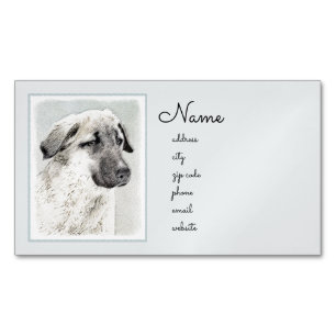 Anatolische Hirtenmalerei - Originelle Hundekunst Magnetische Visitenkarte