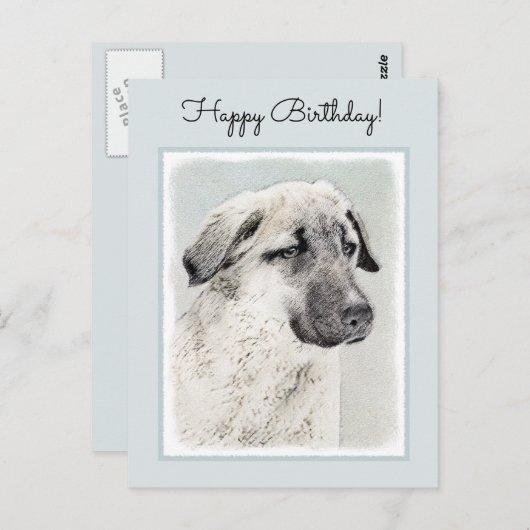 Anatolische Hirtenmalerei - Originelle Hundekunst Postkarte (Vorne/Hinten)