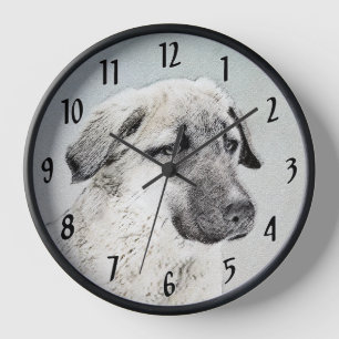Anatolische Hirtenmalerei - Originelle Hundekunst Uhr