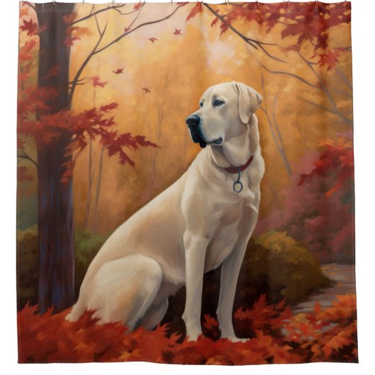 Anatolischer Hirte im Herbst Leaves Fall Inspirier Duschvorhang (Vorderseite)