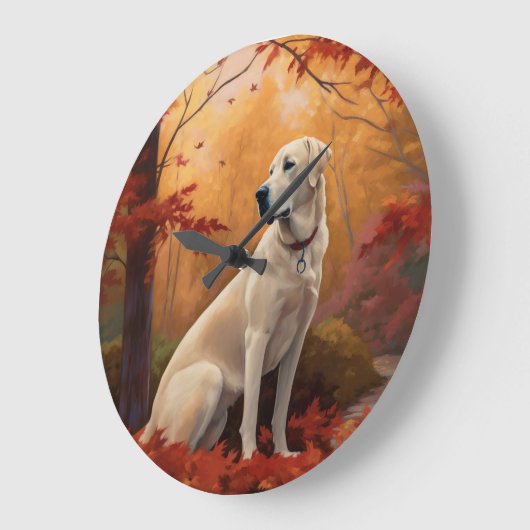 Anatolischer Hirte im Herbst Leaves Fall Inspirier Große Wanduhr (Winkel)