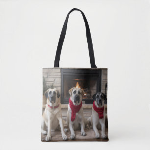 Anatolischer Hirtenhund  am Kamin Weihnachten Tasche