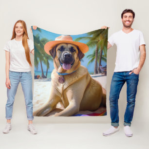 Anatolischer Hirtenhund am Strand, Geschenk für Hu Fleecedecke
