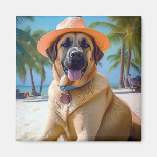Anatolischer Hirtenhund am Strand, Sommergeschenk  Magnet