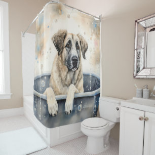 Anatolischer Hirtenhund im Badewanne Aquarell Hund Duschvorhang