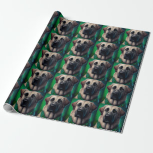 Anatolischer Hirtenhund in St. Patrick's Day Kostü Geschenkpapier