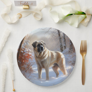 Anatolischer Hirtenhund Lass es schneien Weihnacht Pappteller