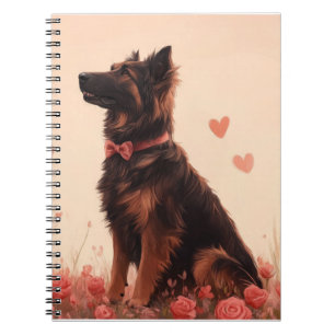 Anatolischer Hirtenhund mit Rosen - Valentinstag Notizblock