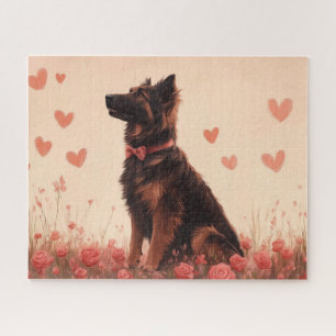 Anatolischer Hirtenhund mit Rosen - Valentinstag Puzzle