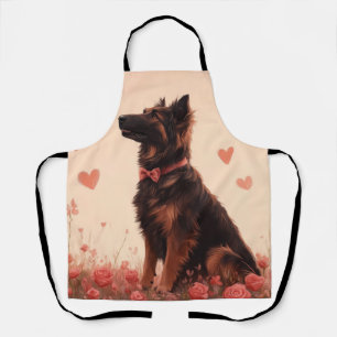Anatolischer Hirtenhund mit Rosen - Valentinstag Schürze
