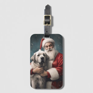 Anatolischer Hirtenhund mit Weihnachtsmann Weihnac Gepäckanhänger