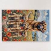 Anatolischer Hirtenhund Mohnfeld Kunst Puzzle (Horizontal)