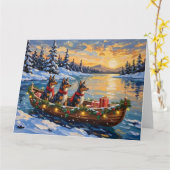 Anatolischer Hirtenhund Weihnachtsboot Urlaub Karte (Gelbe Blume)