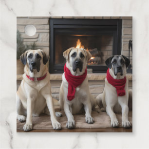 Anatolischer Schäferhund am Feuerplatz Weihnachten Geschenkanhänger