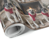 Anatolischer Schäferhund am Feuerplatz Weihnachten Geschenkpapier (Rolleneckpunkt)
