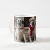 Anatolischer Schäferhund am Feuerplatz Weihnachten Kaffeetasse (Vorderseite Links)