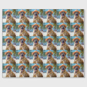 Anatolischer Schäferhund am Strand, Hundeliebhaber Geschenkpapier (Flach)