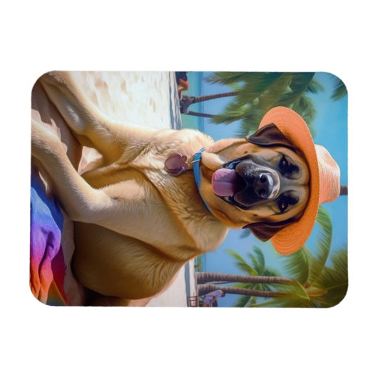 Anatolischer Schäferhund am Strand, Hundeliebhaber Magnet (Horizontal)