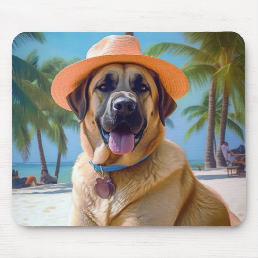 Anatolischer Schäferhund am Strand, Hundeliebhaber Mousepad (Vorne)