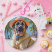 Anatolischer Schäferhund am Strand, Hundeliebhaber Pappteller (Party)