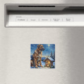 Anatolischer Schäferhund bewacht Weihnachtskrippe Magnet (In Situ (Geschirrspüler))
