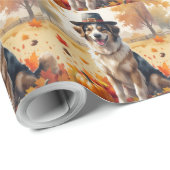 Anatolischer Schäferhund im Herbst verlässt Ernted Geschenkpapier (Rolleneckpunkt)