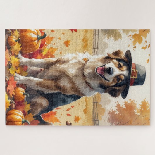 Anatolischer Schäferhund im Herbst verlässt Ernted Puzzle (Horizontal)