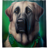 Anatolischer Schäferhund in St. Patrick's Day Dres Duschvorhang (Vorderseite)