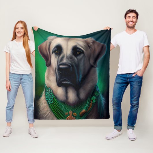 Anatolischer Schäferhund in St. Patrick's Day Dres Fleecedecke (Beispiel)