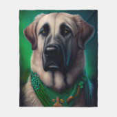 Anatolischer Schäferhund in St. Patrick's Day Dres Fleecedecke (Vorderseite)