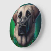 Anatolischer Schäferhund in St. Patrick's Day Dres Große Wanduhr (Winkel)