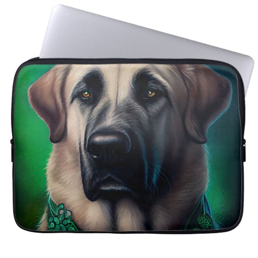Anatolischer Schäferhund in St. Patrick's Day Dres Laptopschutzhülle (Vorderseite)