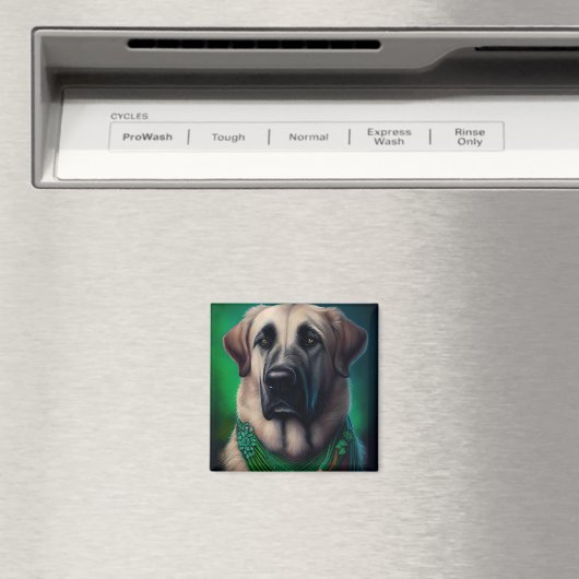 Anatolischer Schäferhund in St. Patrick's Day Dres Magnet (In Situ (Geschirrspüler))