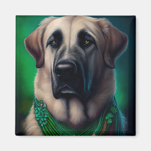 Anatolischer Schäferhund in St. Patrick's Day Dres Magnet