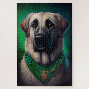 Anatolischer Schäferhund in St. Patrick's Day Dres Puzzle