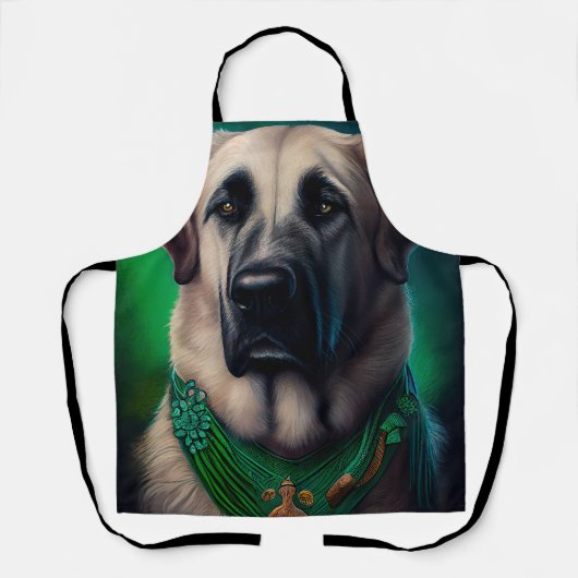Anatolischer Schäferhund in St. Patrick's Day Dres Schürze (Vorderseite)