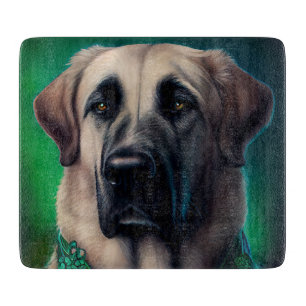Anatolischer Schäferhund in St. Patrick's Day-Klei Schneidebrett