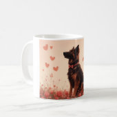 Anatolischer Schäferhund mit Rose - Valentinstag Kaffeetasse (Vorderseite Links)