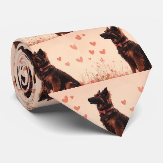 Anatolischer Schäferhund mit Rose - Valentinstag Krawatte (Gerollt)