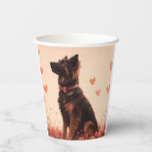 Anatolischer Schäferhund mit Rose - Valentinstag Pappbecher (Rückseite)