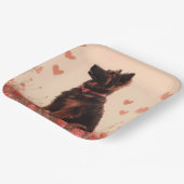 Anatolischer Schäferhund mit Rose - Valentinstag Pappteller (Gewinkelt)