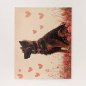 Anatolischer Schäferhund mit Rose - Valentinstag Puzzle (Vertikal)