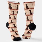 Anatolischer Schäferhund mit Rose - Valentinstag Socken (Gewinkelt)