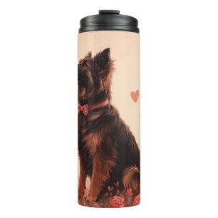 Anatolischer Schäferhund mit Rose - Valentinstag Thermosbecher