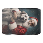 Anatolischer Schäferhund mit Weihnachten des Weihn Badematte (Vorderseite)