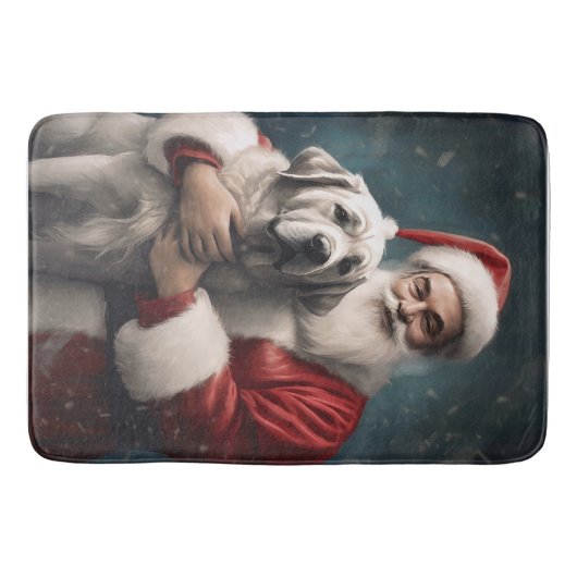 Anatolischer Schäferhund mit Weihnachten des Weihn Badematte (Vorderseite)